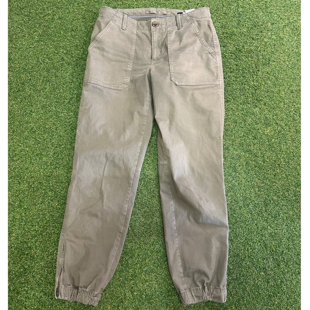 Banana Republic Olive Green Utility Jogger Pants Stretch Cotton Ankle Zip Sz 4